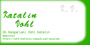 katalin vohl business card